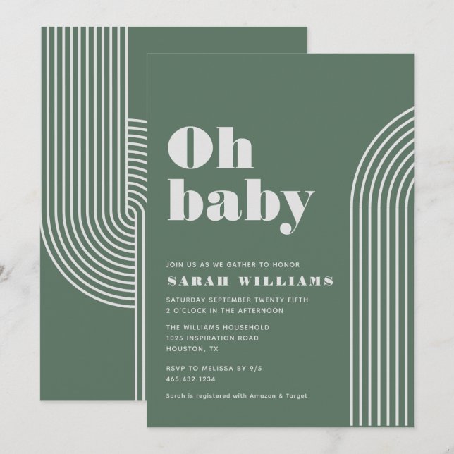 Retro Abstract Baby Shower | Invitation (Front/Back)