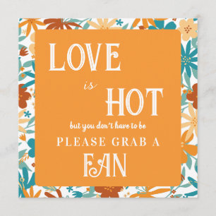 Retro Abstract Bright Bold Wedding Fan Sign Program