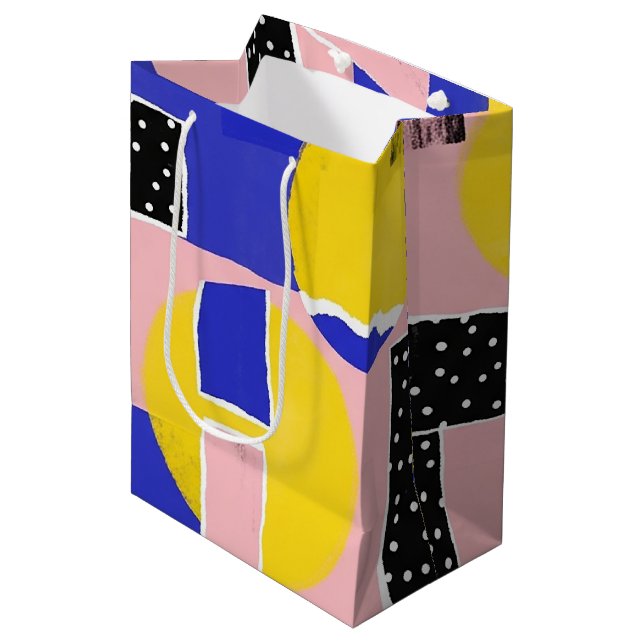 Retro Abstract Brushstroke (10) Medium Gift Bag (Front Angled)