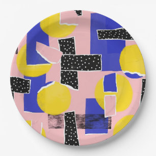 Retro Abstract Brushstroke (10) Paper Plate