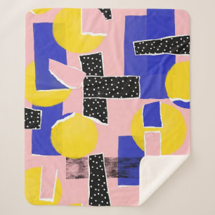 Retro Abstract Brushstroke (10) Sherpa Blanket
