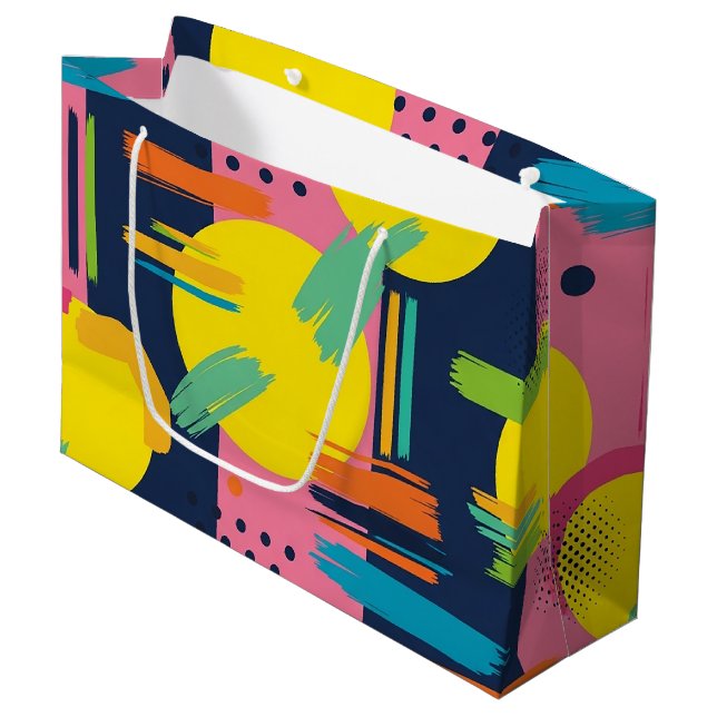 Retro Abstract Brushstroke (11) Large Gift Bag (Front Angled)