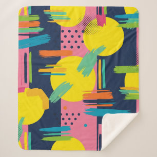 Retro Abstract Brushstroke (11) Sherpa Blanket