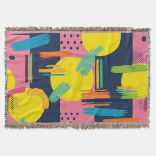 Retro Abstract Brushstroke (11) Throw Blanket