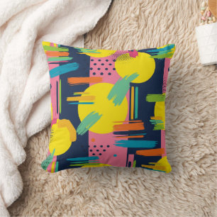 Retro Abstract Brushstroke (11) Throw Pillow