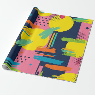 Retro Abstract Brushstroke (11) Wrapping Paper