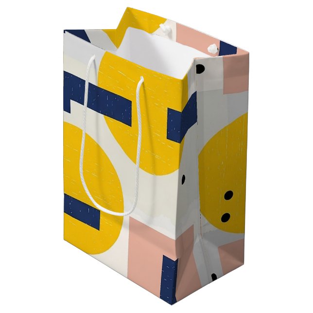 Retro Abstract Brushstroke (12) Medium Gift Bag (Front Angled)