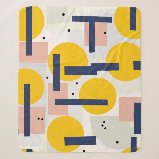 Retro Abstract Brushstroke (12) Sherpa Blanket (Front)