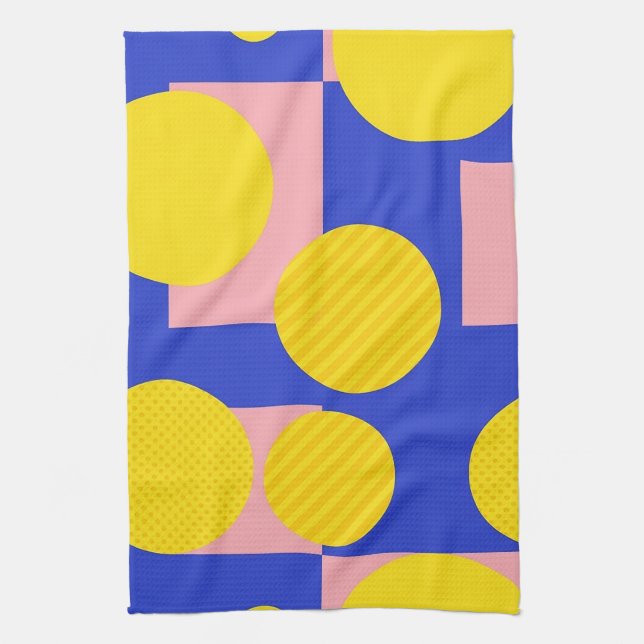 Retro Abstract Brushstroke (13) Kitchen Towel (Vertical)
