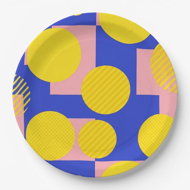 Retro Abstract Brushstroke (13) Paper Plate (Front)