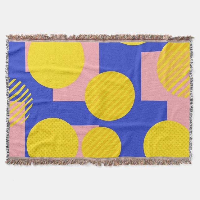 Retro Abstract Brushstroke (13) Throw Blanket (Front)