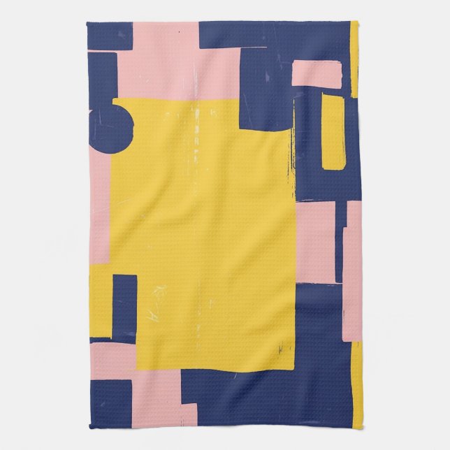 Retro Abstract Brushstroke (14) Kitchen Towel (Vertical)