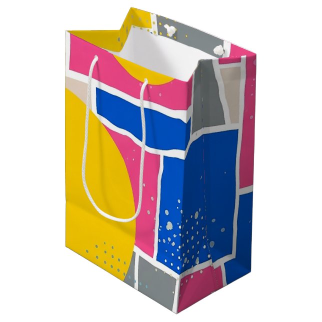 Retro Abstract Brushstroke (14) Medium Gift Bag (Front Angled)