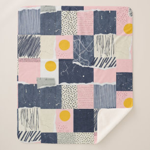 Retro Abstract Brushstroke (1) Sherpa Blanket