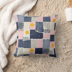 Retro Abstract Brushstroke (1) Throw Pillow