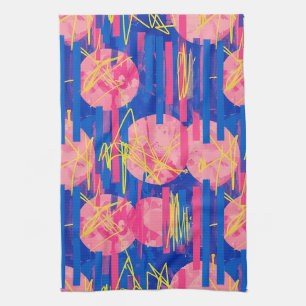 Retro Abstract Brushstroke (2) Kitchen Towel
