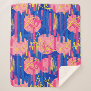 Retro Abstract Brushstroke (2) Sherpa Blanket