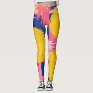 Retro Abstract Brushstroke (3) Leggings
