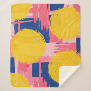 Retro Abstract Brushstroke (3) Sherpa Blanket