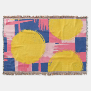 Retro Abstract Brushstroke (3) Throw Blanket