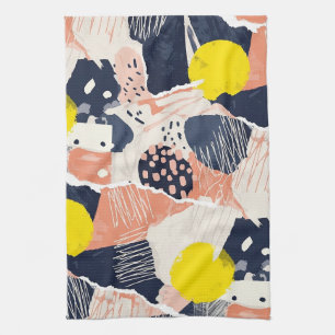 Retro Abstract Brushstroke (4) Kitchen Towel