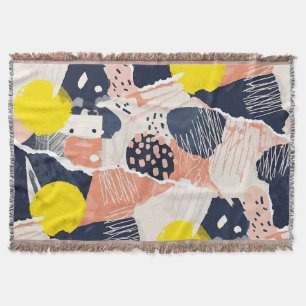 Retro Abstract Brushstroke (4) Throw Blanket