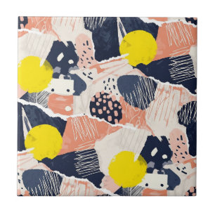Retro Abstract Brushstroke (4) Tile