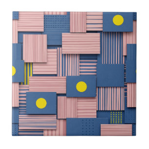 Retro Abstract Brushstroke (5) Tile