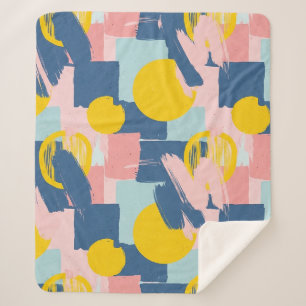 Retro Abstract Brushstroke (6) Sherpa Blanket