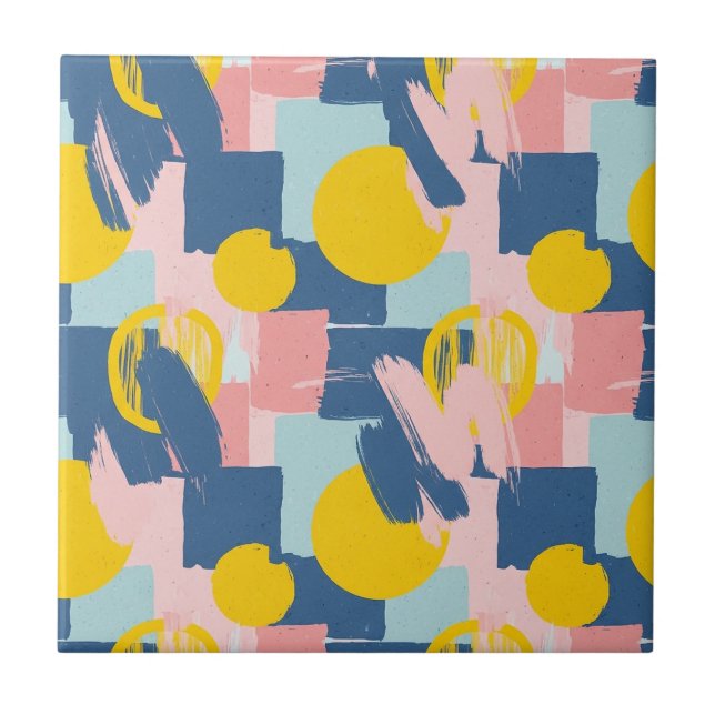 Retro Abstract Brushstroke (6) Tile (Front)