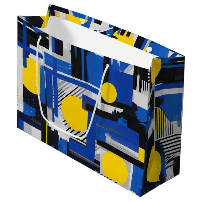 Retro Abstract Brushstroke (7) Large Gift Bag (Front Angled)