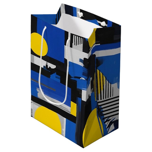Retro Abstract Brushstroke (7) Medium Gift Bag (Front Angled)