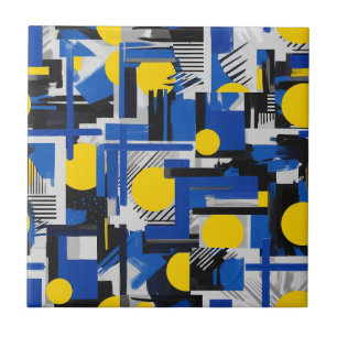 Retro Abstract Brushstroke (7) Tile