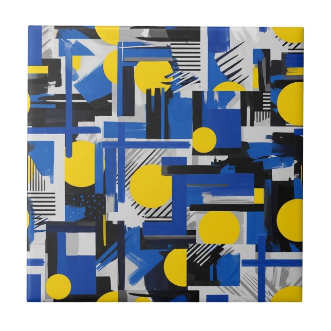 Retro Abstract Brushstroke (7) Tile (Front)