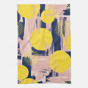Retro Abstract Brushstroke (8) Kitchen Towel