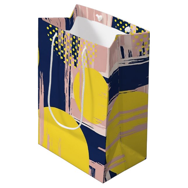 Retro Abstract Brushstroke (8) Medium Gift Bag (Front Angled)