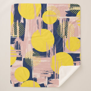 Retro Abstract Brushstroke (8) Sherpa Blanket