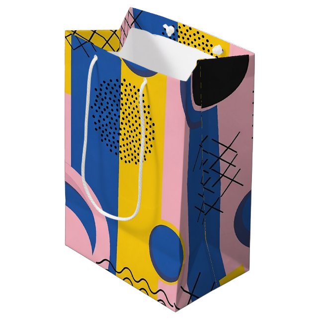 Retro Abstract Brushstroke (9) Medium Gift Bag (Front Angled)