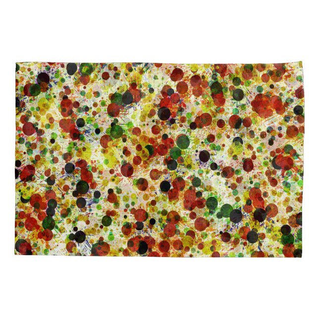 Retro Abstract Circles & Dots Pillowcase (Back)