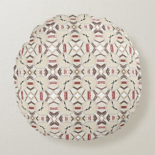 Retro abstract clock pattern round pillow