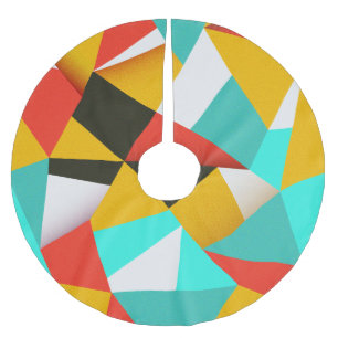 Retro Abstract: Colourful Blend. Brushed Polyester Tree Skirt