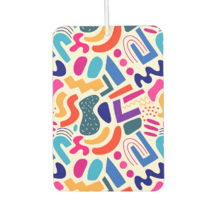 Retro Abstract Colourful Doodle Pattern Air Freshener
