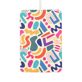 Retro Abstract Colourful Doodle Pattern Air Freshener