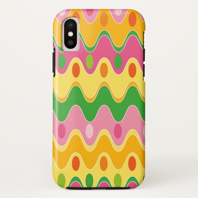Retro Abstract Colourful Zig Zag Mod Phone Case (Back)