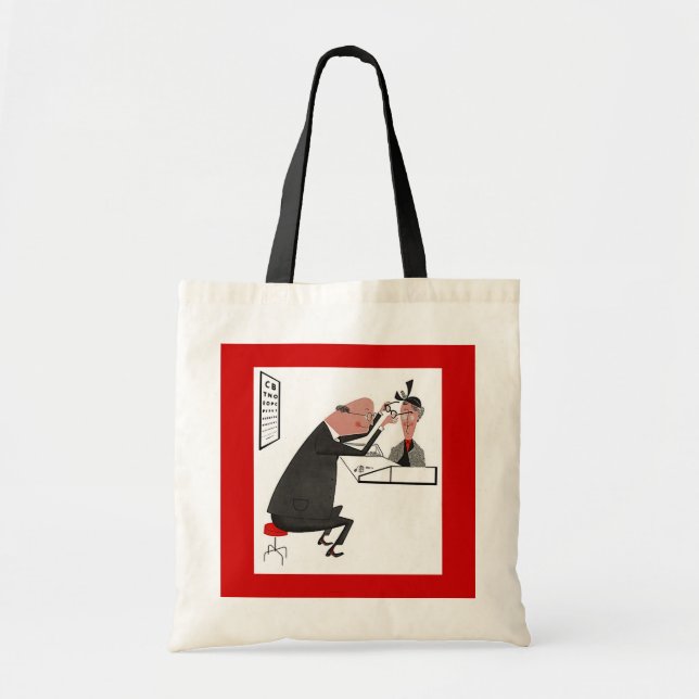 RETRO ABSTRACT CONTACTS & EYEWEAR GLASSES TOTE BAG (Front)