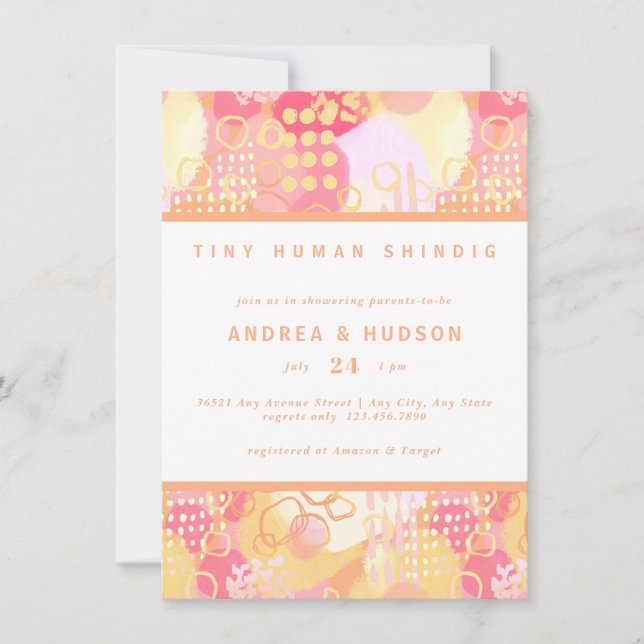 Retro Abstract | Couples Baby Shower Invitation (Front)