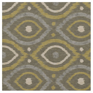 Retro abstract design in green Ikat navajo style Fabric