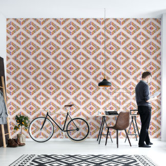Retro abstract design in Ikat geometric style. Wallpaper