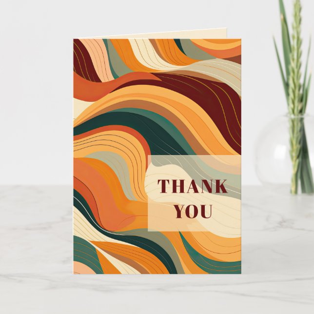Retro Abstract Earthy Terracotta Thank You (Front)
