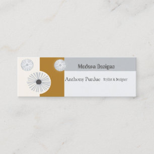 Retro Abstract Floral  Modern  Mid-Century Minimal Mini Business Card
